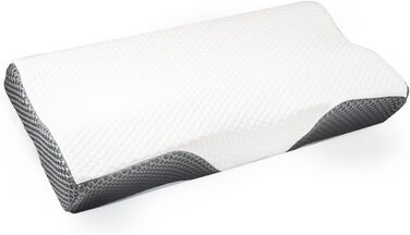 Ортопедична подушка для шиї IDEA з Memory Foam - для сну на боці, спині та животі, зменшує біль в шиї, 62x34.5x12/8 см