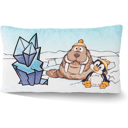 М'яка подушка-Пінгвін Пеппі і морж Вальбо Ваббель 43 х 25 см-симпатична плюшева подушка для хлопчиків, дівчаток, малюків, 45741