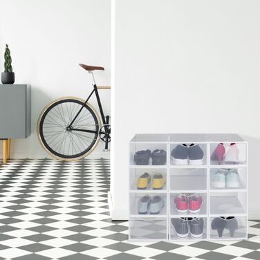 12 коробок для взуття Relaxdays, прозорі