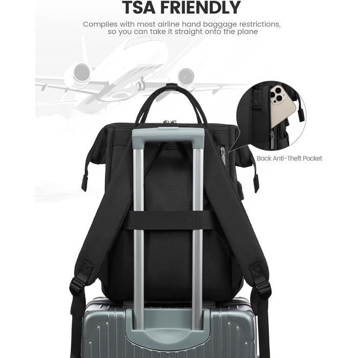 Сумка-рюкзак LOVEVOOK для жінок, для ноутбука, подорожей, роботи, школи, університету. Містка, водонепроникна, елегантна, бежева (15,6 дюймів)