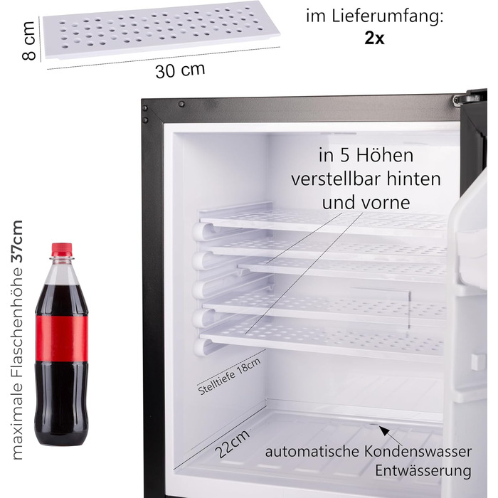 Міні-холодильник 28 літрів: безшумний, з замком, для вина, з підсвіткою, дверцята відкриваються з обох сторін
