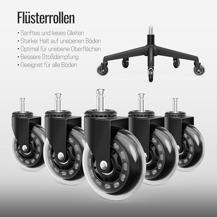 Яаса Крісло Plus: Ергономічне офісне крісло з підголівником, 2D-підтримкою попереку та 4D-підлокітниками. Тест-переможець 2026. Для дому та офісу, універсальні колеса (до 150 кг), чорний колір