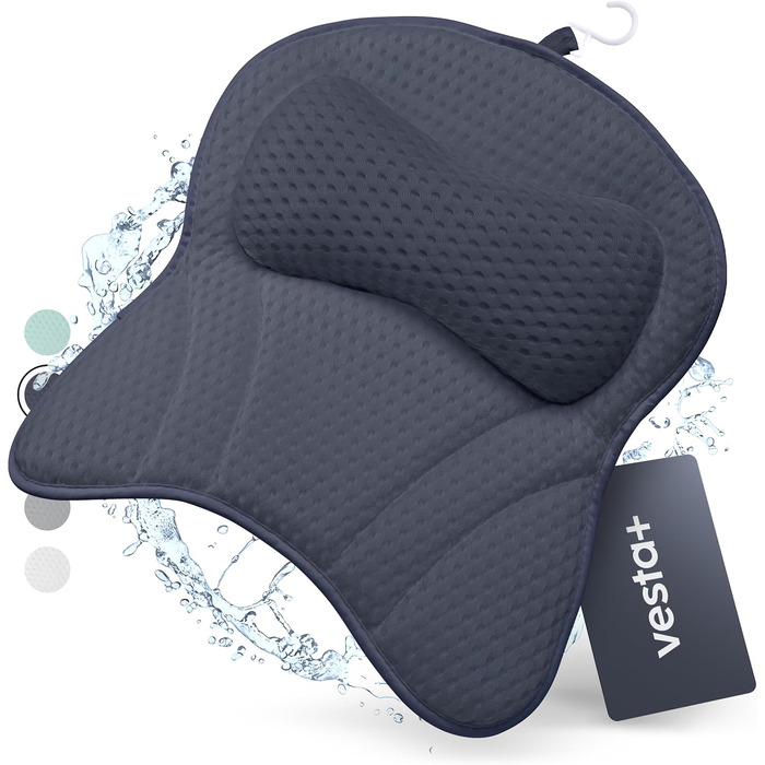 Подушка для ванни Vesta+ Нічна блакить L з присосками, переможець тестів, подушка для шиї та голови у ванну