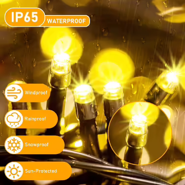 Світлодіодна гірлянда Bzavor 55 м, 500 LED, з пультом, таймером, IP65, тепле біле світло, для ялинки, весілля, вулична водонепроникна гірлянда на 220В