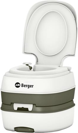 Туалет портативний BERGER Bio: компактний, легкий, з баком для відходів | Ідеальний для кемпінгу та подорожей | Стартовий набір Deluxe