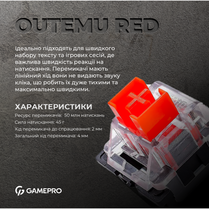 Дротова механічна клавіатура GamePro MK180W (Red) з Hot-Swap RGB White