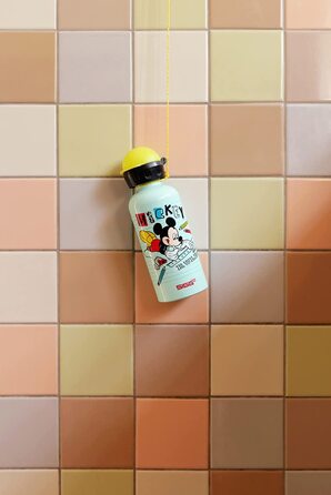 Алюмінієва пляшка для пиття SIGG для дітей-KBT Disney герметична-Легка, що не містить бісфенолу А, сертифікована з нульовим викидом вуглецю - 0,4 л (Школа Міккі, одномісна)