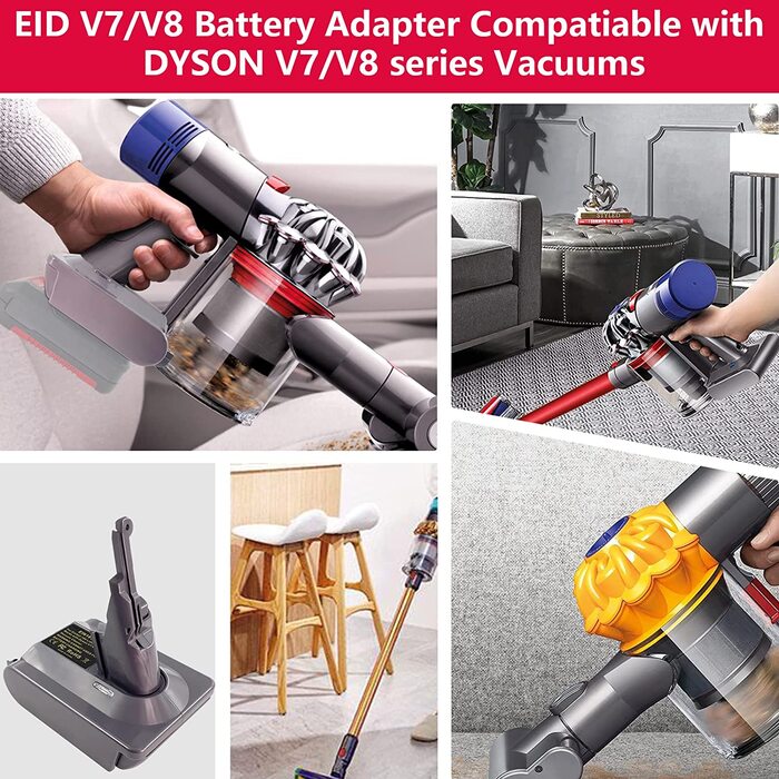 Адаптер батареї EID для Dyson V7&V8, літієва батарея Einhell 18 В на перетворювач пилососа Dyson V7/V8