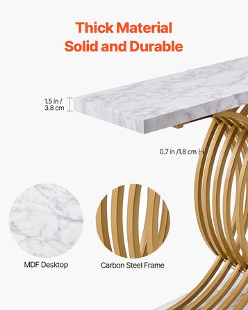 Вхідний консольний столик VEVOR 100 см - вузький, міцний, з металевим каркасом. Ідеально для передпокою, вітальні, спальні. Витримує до 49,9 кг.