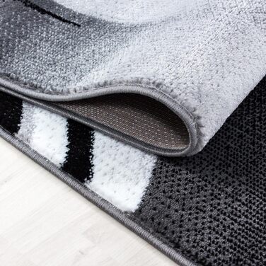 Килимове покриття для вітальні 80x150 Абстрактний хвильовий дизайн з поліпропілену Стильно недорого (чорний, 200 x 290 см)