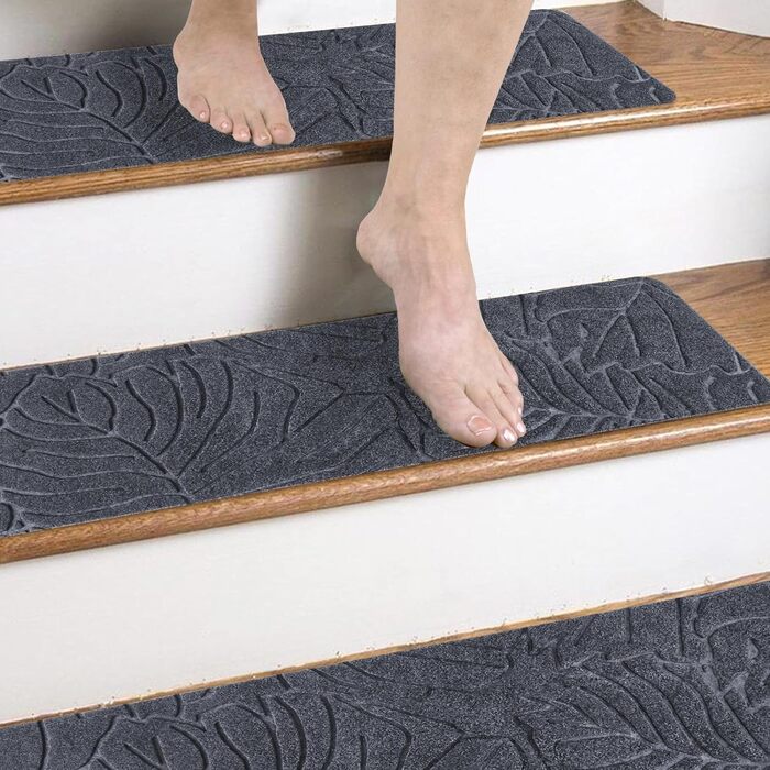 Килимки для сходів Leeko Stair Mats прямокутні 15 шт 76х20 см сірі