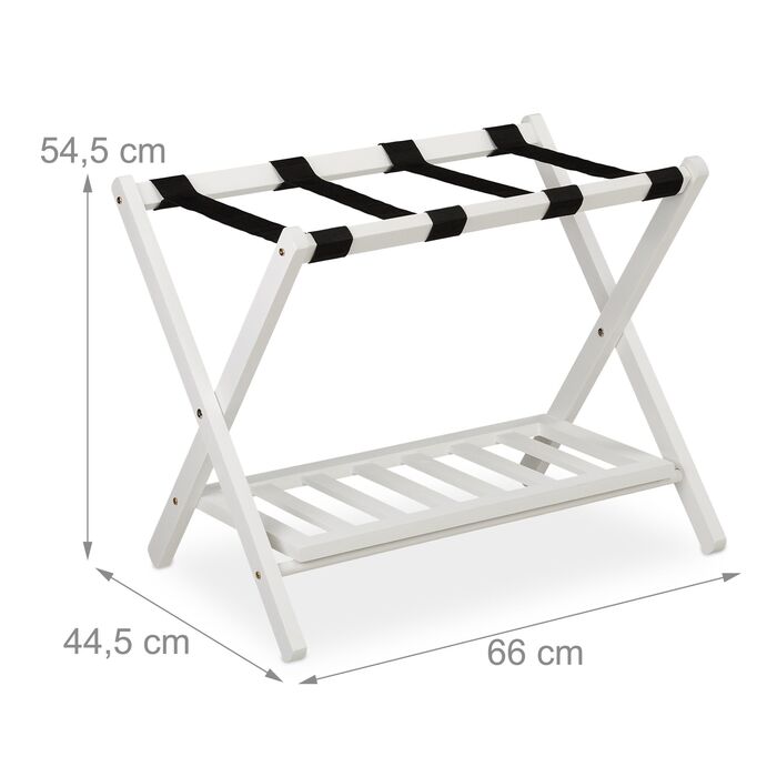 Підставка для валіз Relaxdays, складна з двома полицями