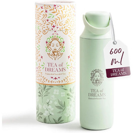 Термофляга для чаю та напоїв 600 мл з нержавіючої сталі - без BPA - з ситечком для чаю (Авокадо)