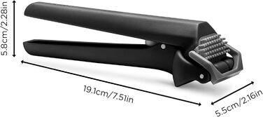 Dreamfarm GARJECT LITE: Прес для часнику з пластику, самоочищується, безпечний (BPA-free), чорний