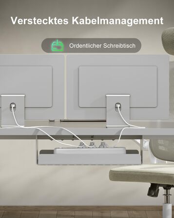 Електричний стіл Devoko 200x80 см з USB-C, білий. Регулювання висоти, комп'ютерний стіл з органайзером для кабелів