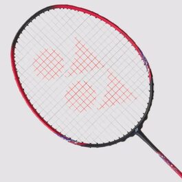 Ракетка для бадмінтону Yonex Nanflare, прозора, 4UG 5, з нанизуванням BG65 на 10,9 кг, червона