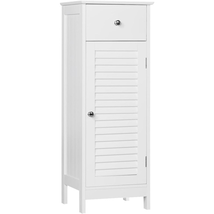 Шафка для ванної кімнати Yaheetech - вузька тумбочка з шухлядою та дверцятами, 32 x 30 x 87 см, біла