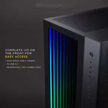 Корпус Magniumgear Neo Qube 2 IM ATX, подвійна камера, Digital-RGB, дзеркальна передня панель Infinity, скляні панелі, чорний