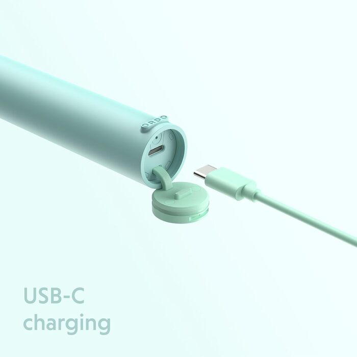 Електрична звукова зубна щітка Ordo Sonic Lite з 35 000 імпульсів/хв, для дорослих, 2 режими, акумулятор до 5 тижнів, таймер, водонепроникність, USB-C, з шалфеєм