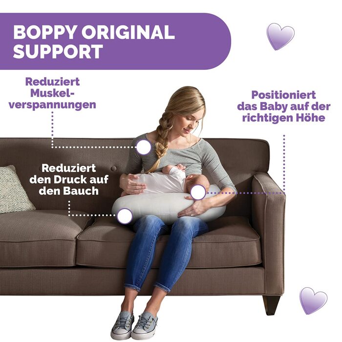 Подушка для годування Boppy для немовлят, ергономічна, Miracle Middle, Clouds Design