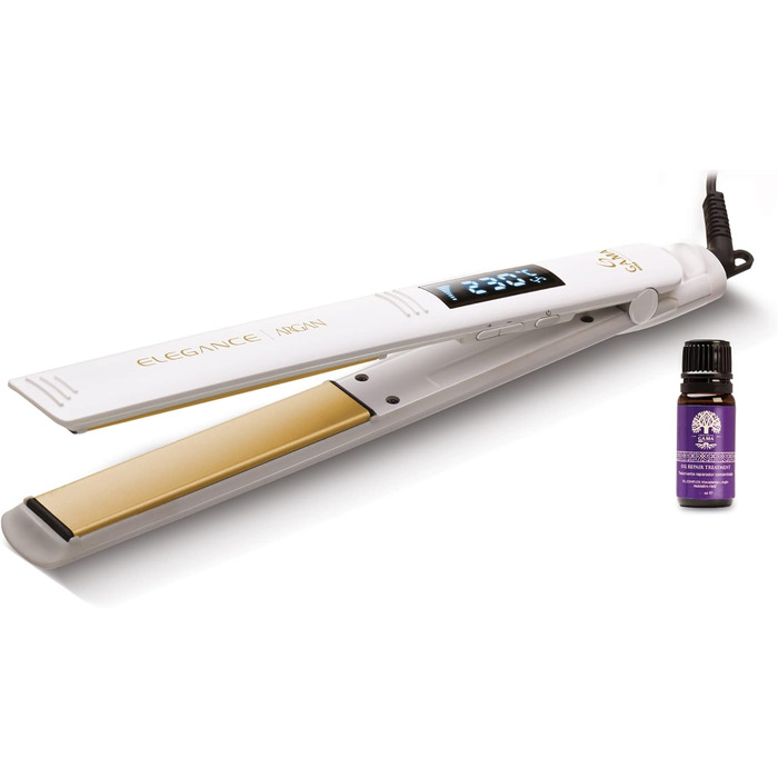 Випрямляч для волосся Gama Italy Professional Elegance Argan з аргановою олією, 150-230°C, білий
