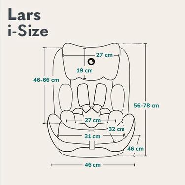 Автокрісло Lionelo Lars i-Size 100–150 см, Група 2/3, чорно-червоне, з регулюванням підголівника та бічними захистом