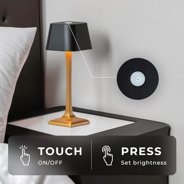 LED-лампа A CA MIA настільна, перезарядна, бездротова, з регулюванням яскравості, ідеальна для робочого столу, спальні, як нічник та для декору