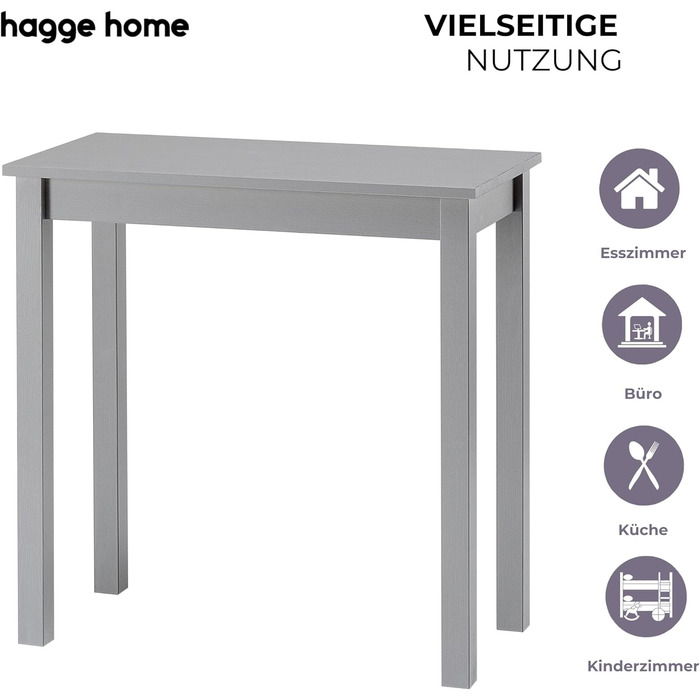 Скандинавський стіл Hagge Home: журнальний, обідній, письмовий, для офісу (75x38x75 см, білий/сірий)