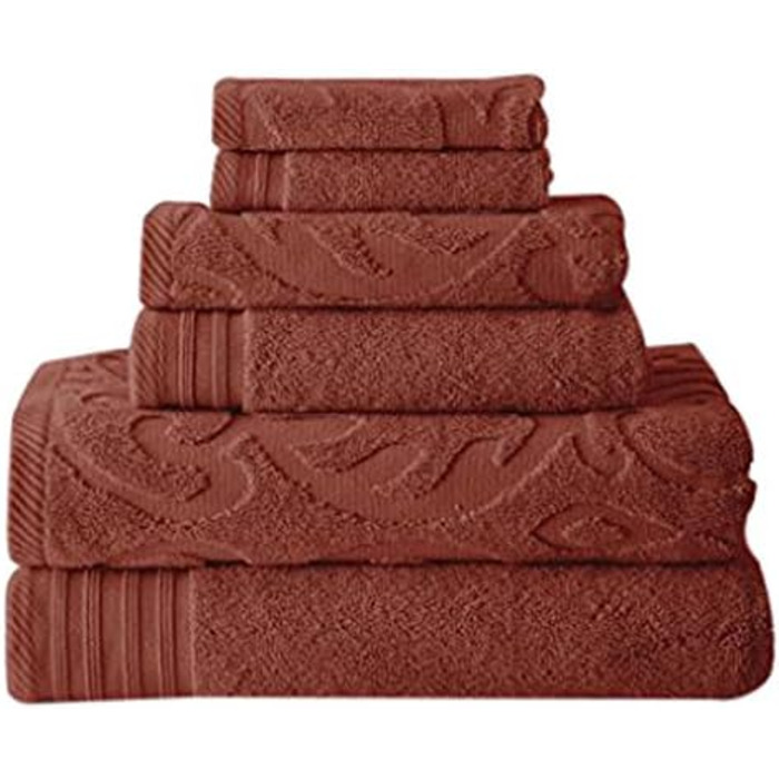 6 Piece Solid Ultra Soft 500 GSM 100 Combed Cotton Towel 1 6 Piece Towel Set Solid Jacquard Medallion Swirl Cotton, 8 (1 x 1 x 1 cm, Apricot), 6 Piece Solid Ultra Soft 500 GSM 100 Combed Cotton Towel 1 6 Piece Towel Set Solid Jacquard Medallion Swirl Cott