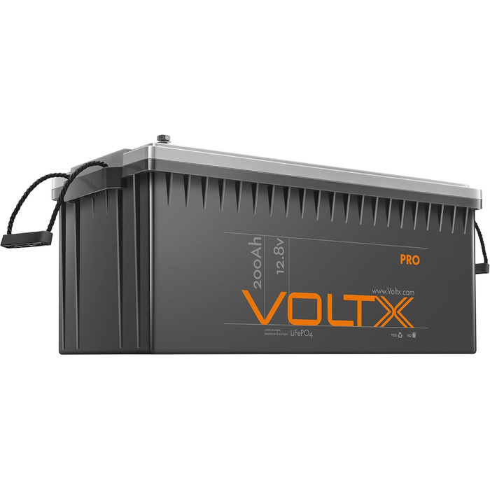 Акумулятор VoltX LiFePO4 12,8 В 200 Ач з 200 А BMS, 2560 Втгод, 3000-15000 циклів, макс. 36 батарей, ідеально підходить для автофургонів і сонячних батарей