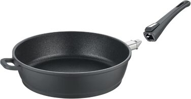 Сковорода Berndes Vario Click 32 см з індукційним дном, знімним ручками, антипригарним покриттям, для всіх плит, з високим бортиком, алюмінієвий литвий корпус, чорна