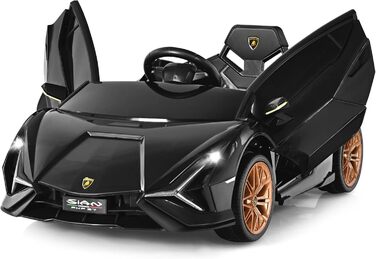 Дитячий електромобіль Lamborghini GOPLUS, з пультом керування, Bluetooth, USB, музика, 3–5 км/год, для дітей 3–8 років, білий/чорний