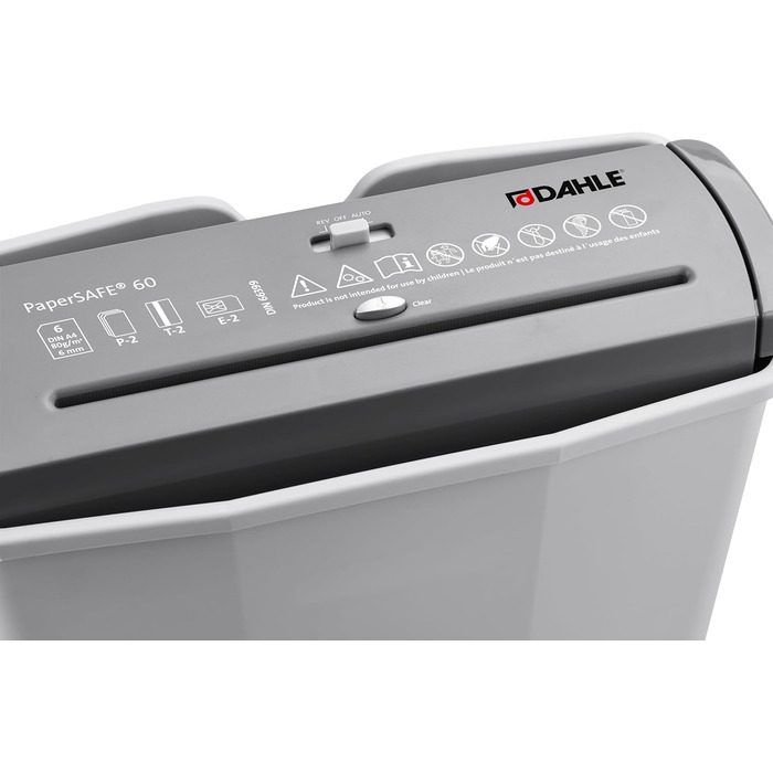 Шредер Dahle PaperSAFE PS 140: Партійний різак, без масла, 12 л, сірий (6 аркушів, P2)