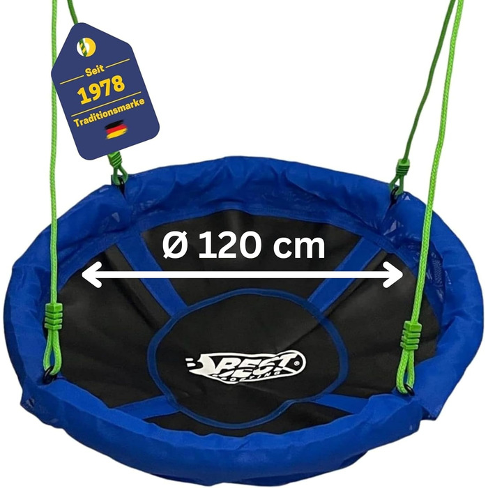 Дитяча гойдалка-гніздо Best Sporting Nestschaukel для саду, діаметр 60-110 см, до 150 кг, регульована висота 105-180 см