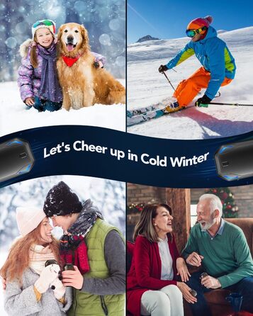 Електричні грілки для рук PHEJIE, 2 шт. з підзарядкою, 3 режими нагріву, портативні, для активного відпочинку, кемпінгу, гольфу, подарунок для жінок та чоловіків, чорний