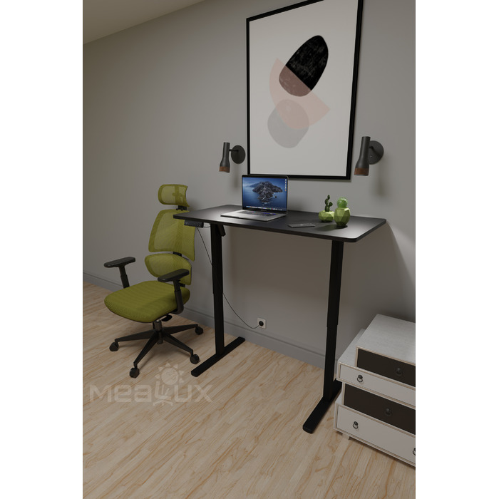 Комплект Mealux PowerDesk Lite Black + Leo Air Plus Green (арт. EVO-201 Lite B/B+Y 546 KZ)