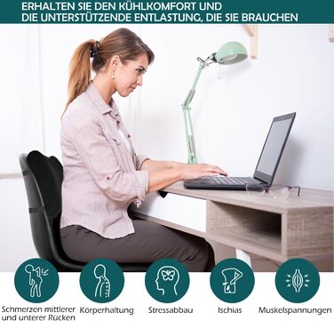 Підкова для спини JX OFFICE блакитна ергономічна - для офісу, крісла, дому. З піною Memory Foam. Полегшує та запобігає болям у спині