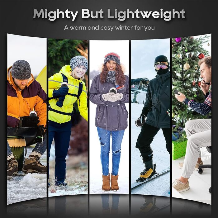 Електричний грієчка Feebee Handwärmer: USB-C, 5200 mAh, Power Bank, 3 режими нагріву, білий