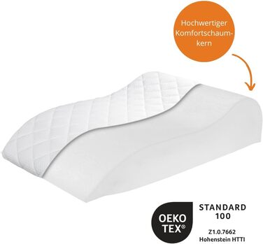 Подушка для ніг Sleepling Venenkissen: для підтримки ніг та комфортного сну, 40 x 68 x 16.5 см, 100% бавовна, Ökotex 100, Made in EU