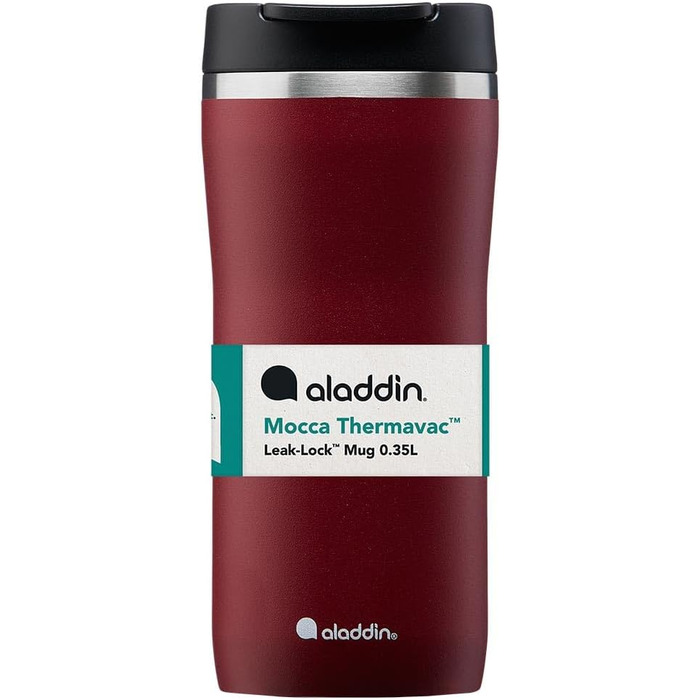 Термокружка Aladdin Barista Java з нержавіючої сталі 0.47L - Leak-Lock, для кави To Go, зберігає тепло 4 години, BPA-Free, придатна для миття в посудомийній машині (355 мл, Бордовий)