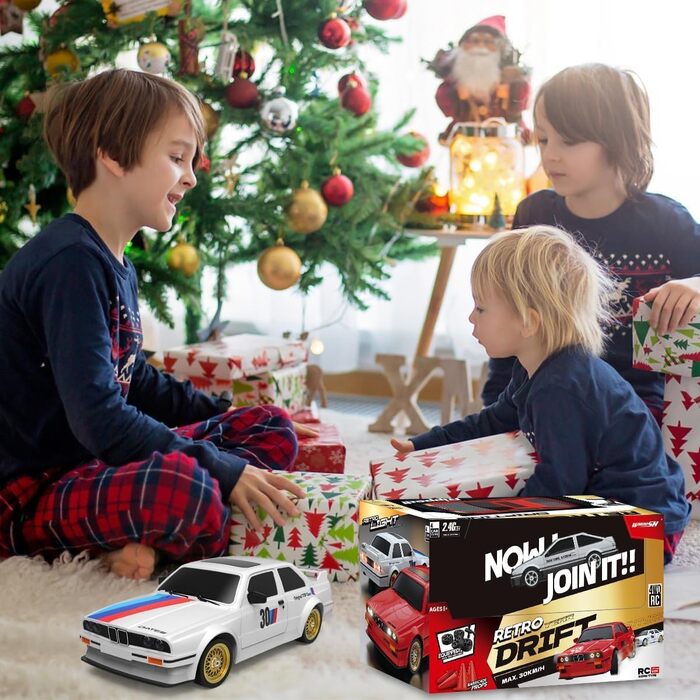 RC Дрифт-кар Mostop 1/16, 2.4GHz, 4WD, 30+ км/год, LED, 2 акумулятори, Білий