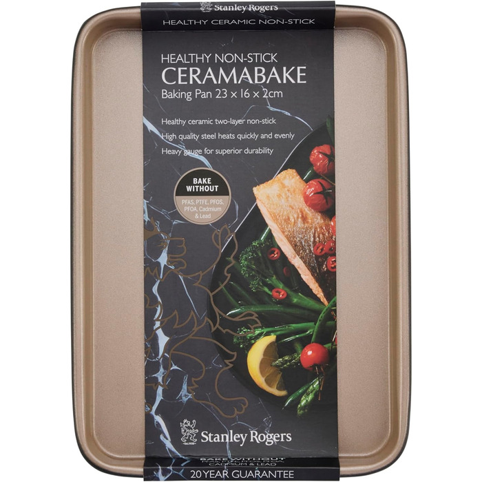 Форма для випічки Stanley Rogers Ceramabake з антипригарним керамічним покриттям, 20x7 см (23x16x2 см), без PFAS, PTFE, PFOS, PFOA, кадмію та свинцю