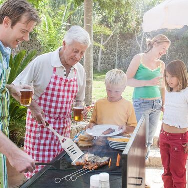Набір гриля з нержавіючої сталі на 38 предметів, кейс для гриля, подарунок для чоловіків, повний набір інструментів для барбекю, високоякісний набір для гриля для відпочинку на відкритому повітрі