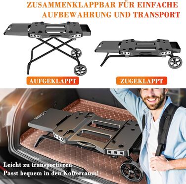 Підставка для гриля Denmay для Ninja Woodfire OG700, Pit Boss, Blackstone, Traeger Ranger, з підставкою та кошиком (чорний)