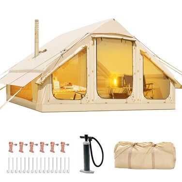 Надувний намет для кемпінгу Oxford 4-6 осіб, водонепроникний, Air Glamping - швидкозбірний намет для відпочинку на природі