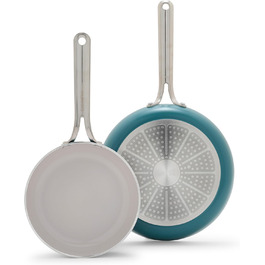 Набір сковорідок GreenPan Nova 20.3 см та 25.4 см, індукційні, без PFAS, антипригарне покриття, безпечні для здоров'я, для плити та духовки