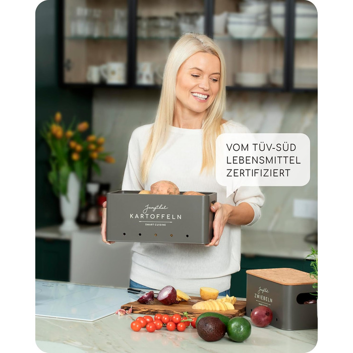 Короб для зберігання картоплі, цибулі та часнику (3 шт.) | Сірий | Короб для картоплі, цибулевий горщик