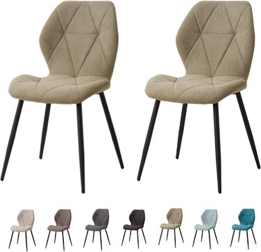 Набір обідніх стільців GrandCA HOME, 2 шт., боргունдове зелене крісло з металевими ніжками, скандинавський стиль