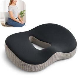 Ортопедична віскоеластична подушка для полегшення болю від геморою, ішіасу та болю куприка, висока щільність, ергономічний дизайн, знімний чохол, ідеальна для офісу, дому та подорожей