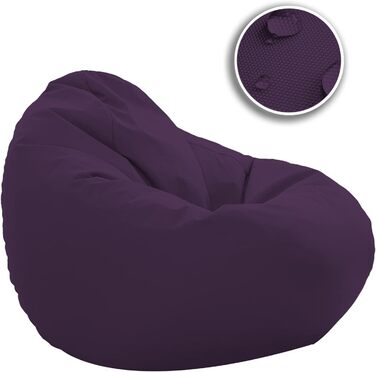 Подушка для підлоги Beanbag XXL для дорослих і дітей - підходить для ігор або відпочинку - в приміщенні та на вулиці, оскільки вона водонепроникна - з намистинами EPS, колір фіолетовий, розмір XL